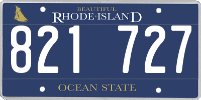 RI license plate 821727