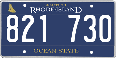 RI license plate 821730
