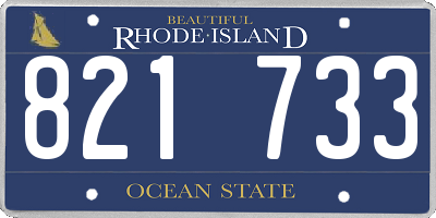 RI license plate 821733