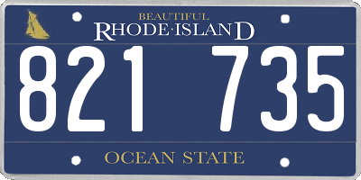 RI license plate 821735