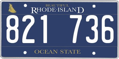 RI license plate 821736