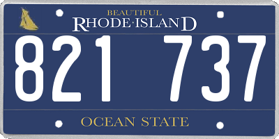 RI license plate 821737