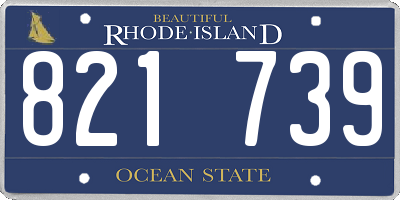RI license plate 821739