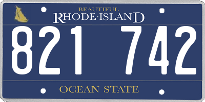 RI license plate 821742