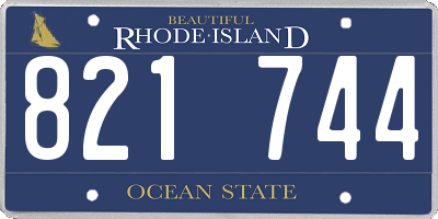 RI license plate 821744