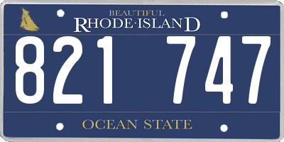 RI license plate 821747