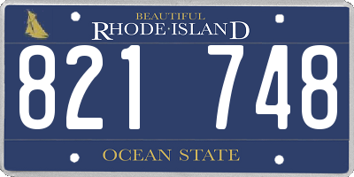 RI license plate 821748