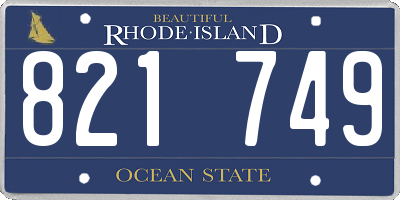 RI license plate 821749