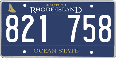 RI license plate 821758