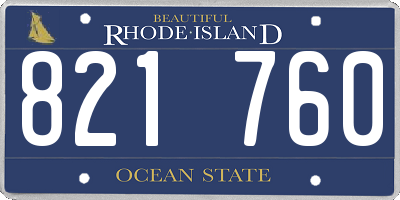RI license plate 821760