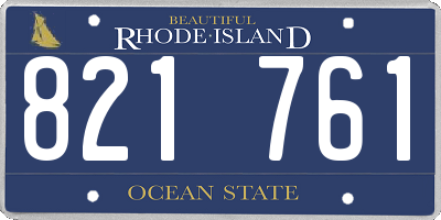 RI license plate 821761