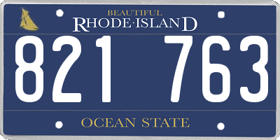 RI license plate 821763