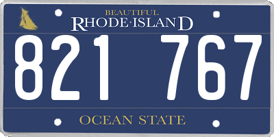RI license plate 821767