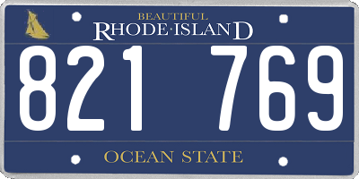 RI license plate 821769