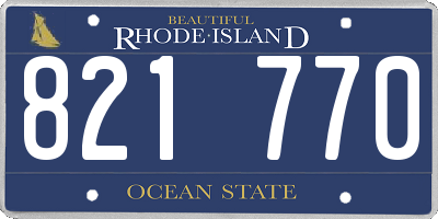 RI license plate 821770