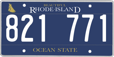 RI license plate 821771