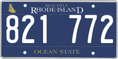 RI license plate 821772