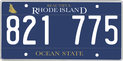 RI license plate 821775