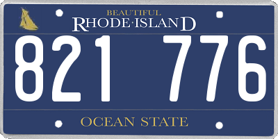 RI license plate 821776
