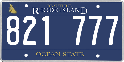 RI license plate 821777