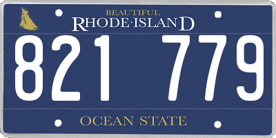 RI license plate 821779