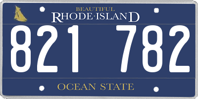RI license plate 821782