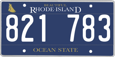 RI license plate 821783