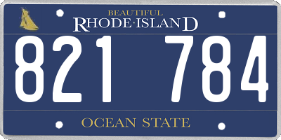 RI license plate 821784