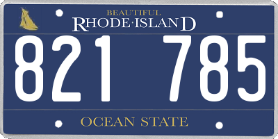 RI license plate 821785