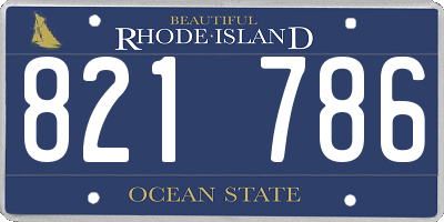 RI license plate 821786