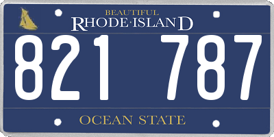 RI license plate 821787