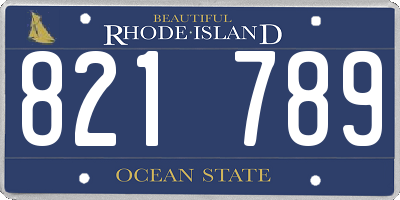 RI license plate 821789