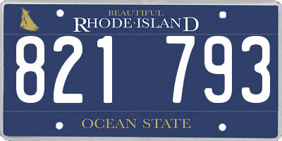 RI license plate 821793