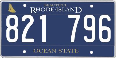 RI license plate 821796