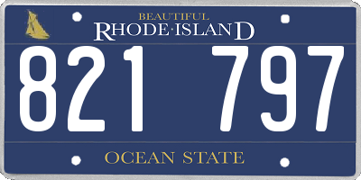 RI license plate 821797