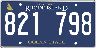 RI license plate 821798