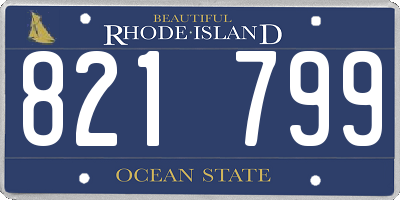 RI license plate 821799
