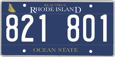 RI license plate 821801