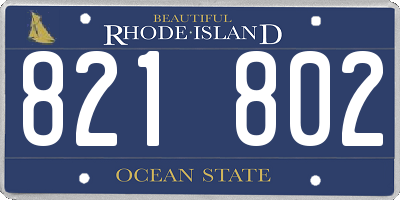 RI license plate 821802