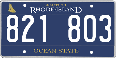 RI license plate 821803