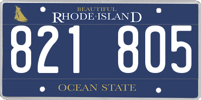 RI license plate 821805