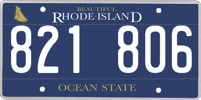 RI license plate 821806