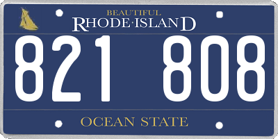 RI license plate 821808