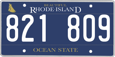 RI license plate 821809