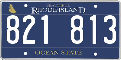 RI license plate 821813