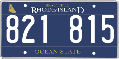 RI license plate 821815