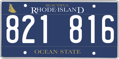 RI license plate 821816