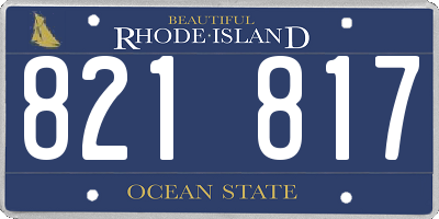 RI license plate 821817