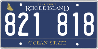 RI license plate 821818