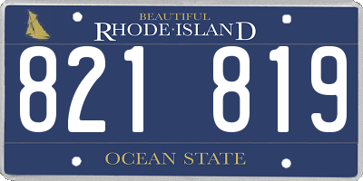 RI license plate 821819